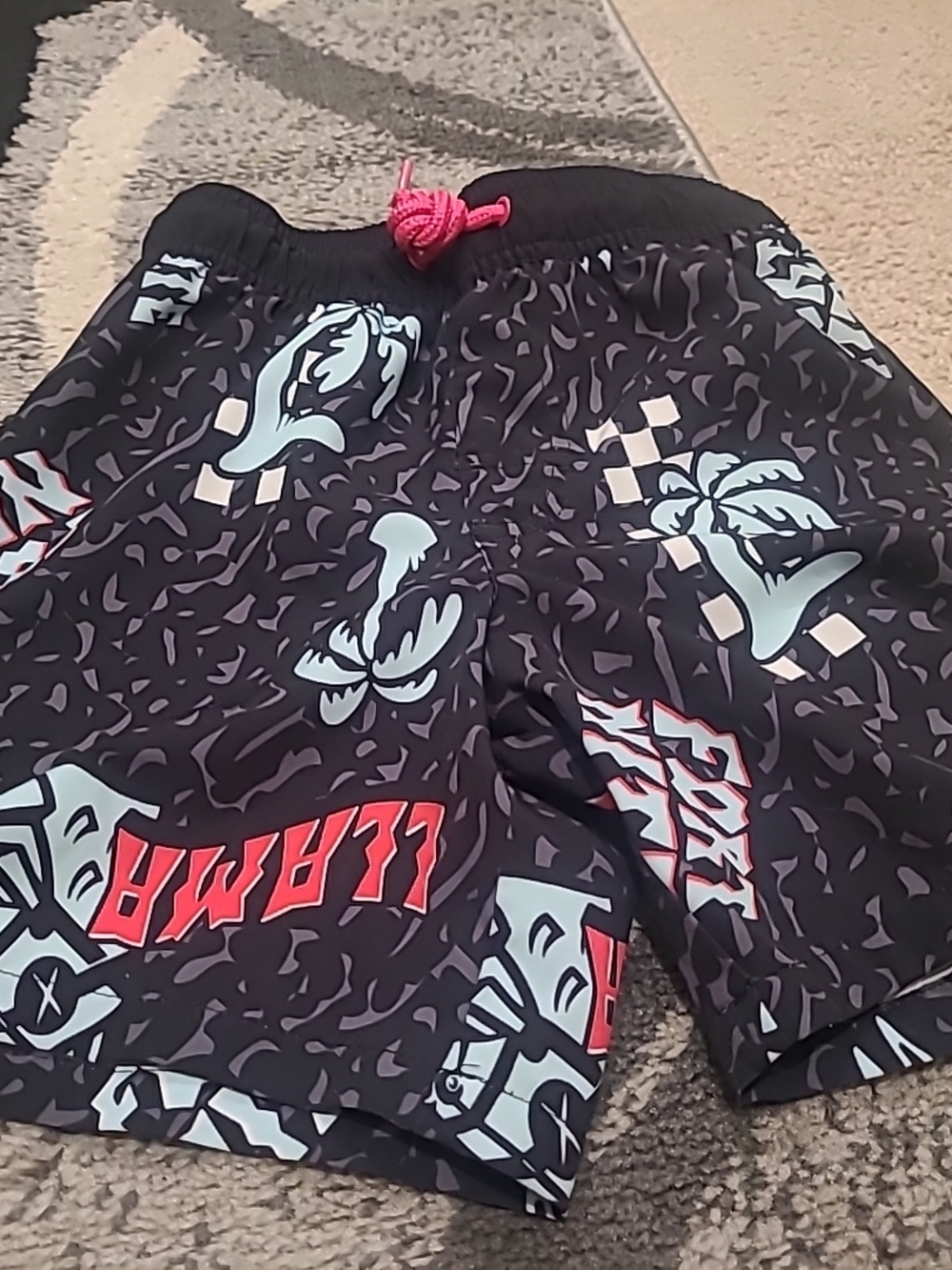 Fortnite Boys Palm Trees Graphic Swim Shorts Sizes S (6/7)